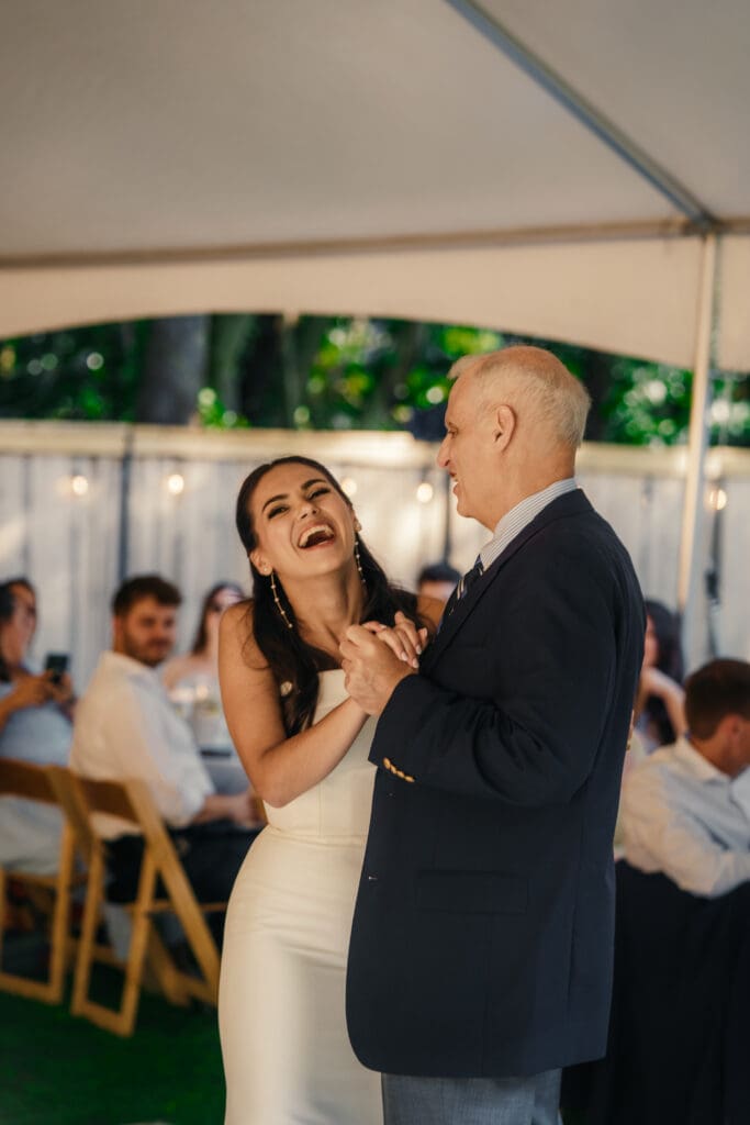 Wedding portrait of couple outdoors at Nashville park