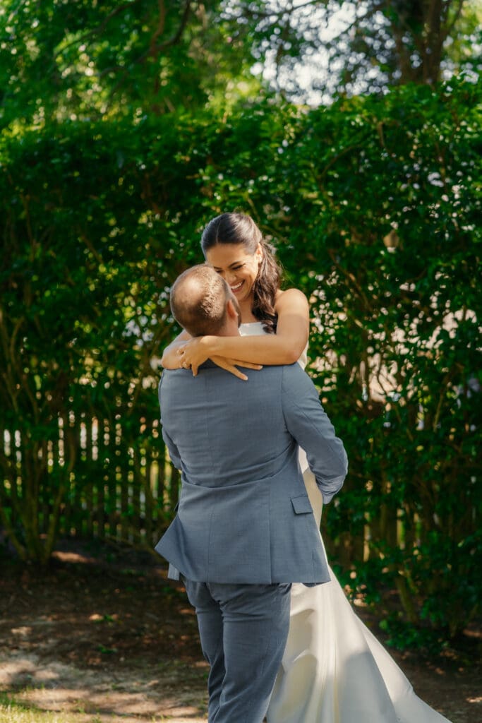 Bride and groom doing bridal portraits before their Charleston SC wedding