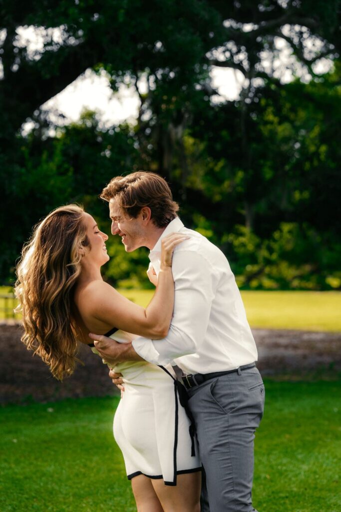 Groom tries to kiss his bride-to-be as she pulls away